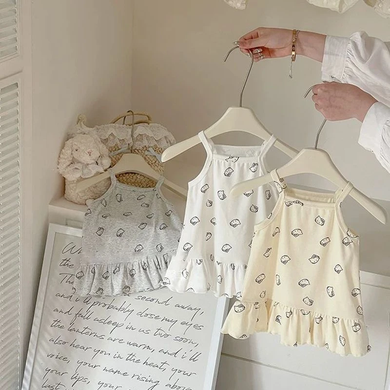 新款可爱女夏季连衣裙超萌卡通裙子女宝宝荷叶边吊带裙子