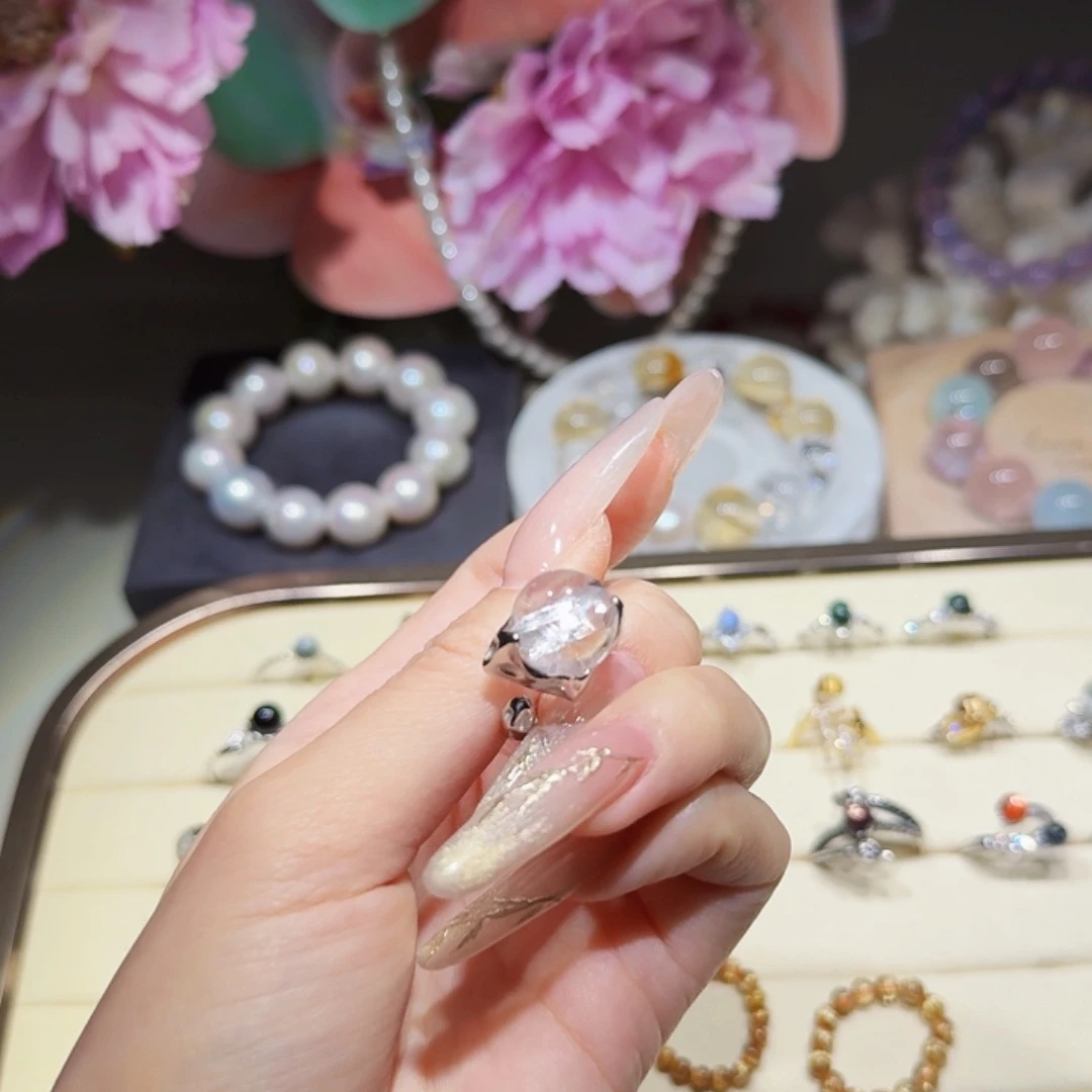 烟晶手链银S925镶嵌?*Y戒指