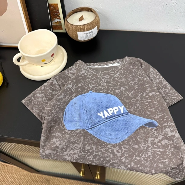 3926男女童时尚潮流百搭休闲洋气夏季短袖