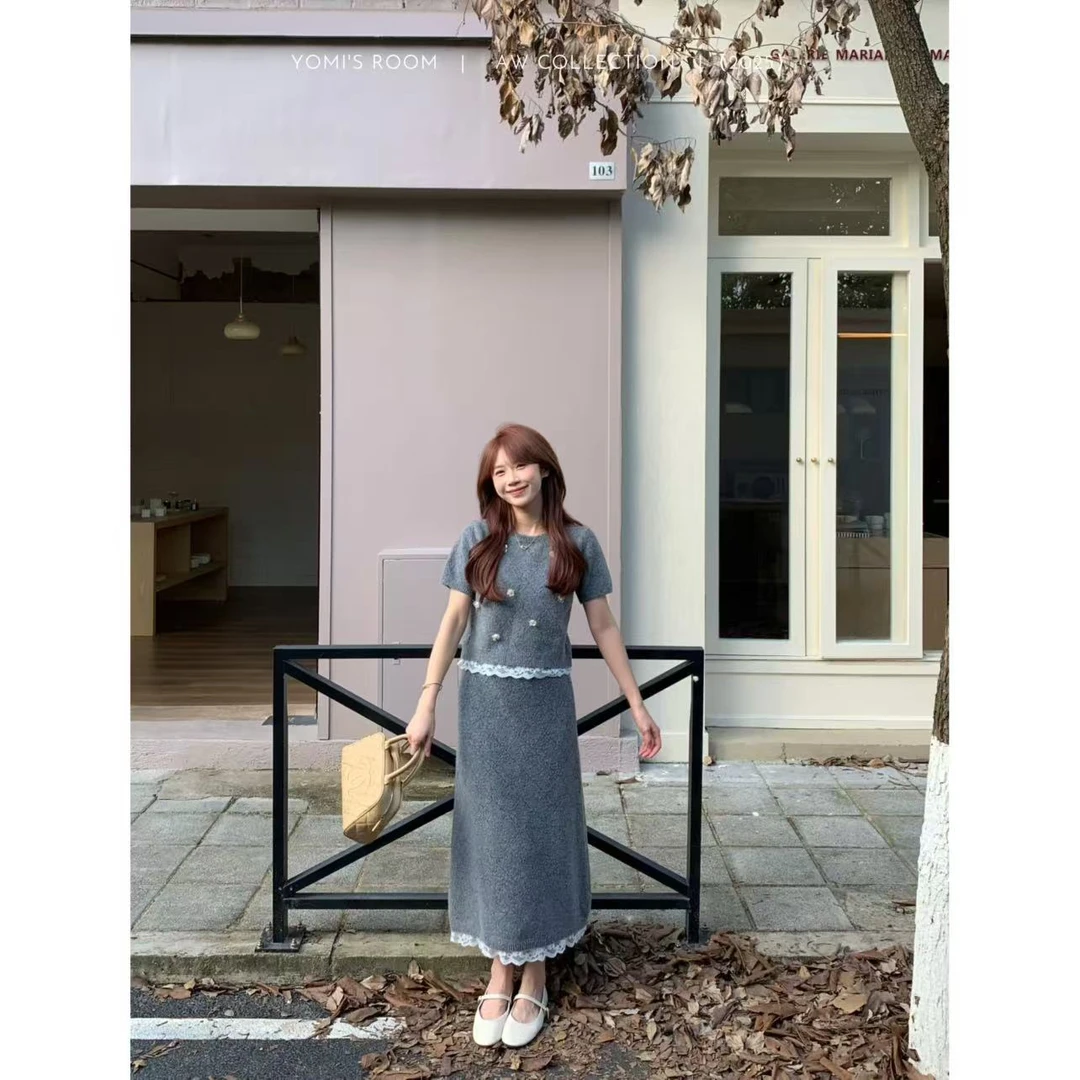 【现货】YOMI小个子【智性美人】绵羊毛毛织套装气质休闲秋季显白显瘦