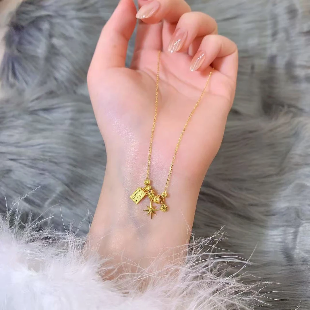 【伟新源】足金999 5G工艺 日月星辰套链4.62克