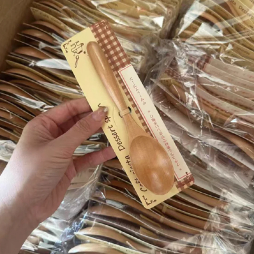 V84 一诺厨房木勺子吃饭吃播同款勺短柄榉木小木勺