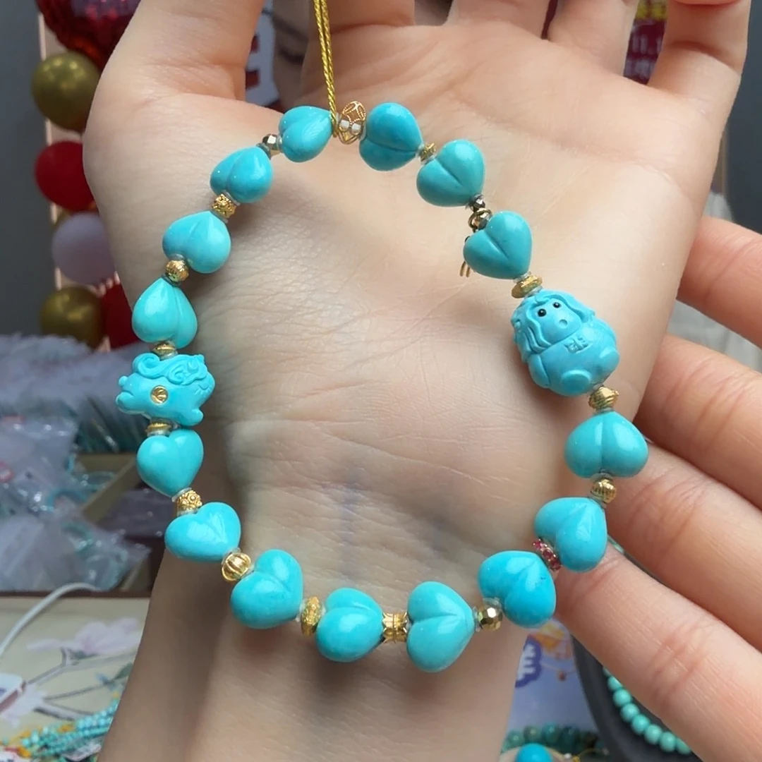 绿松石18K金镶嵌颈饰