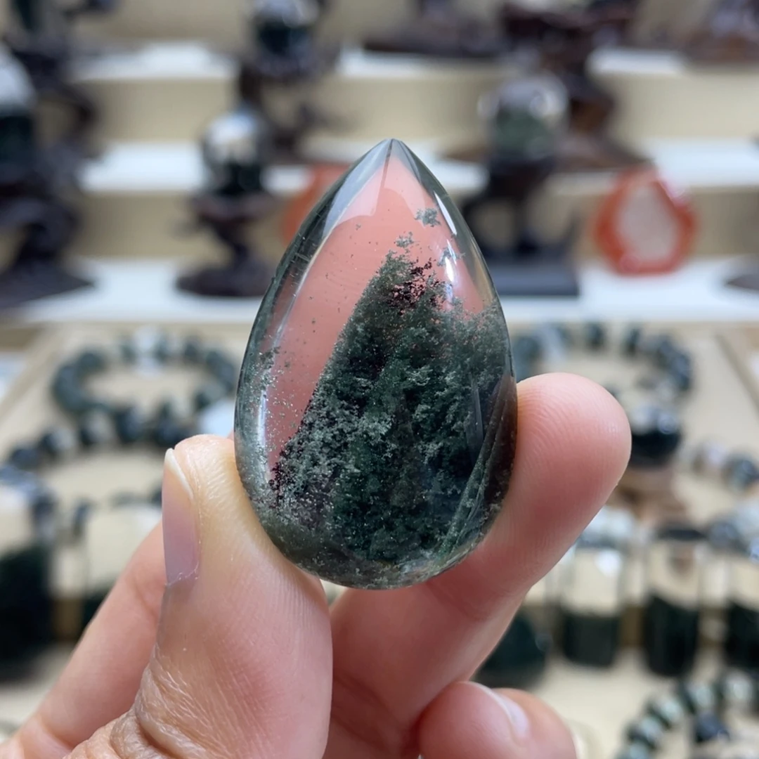 水晶颈饰未镶嵌魔****使绿幽灵吊坠打孔定制不退换