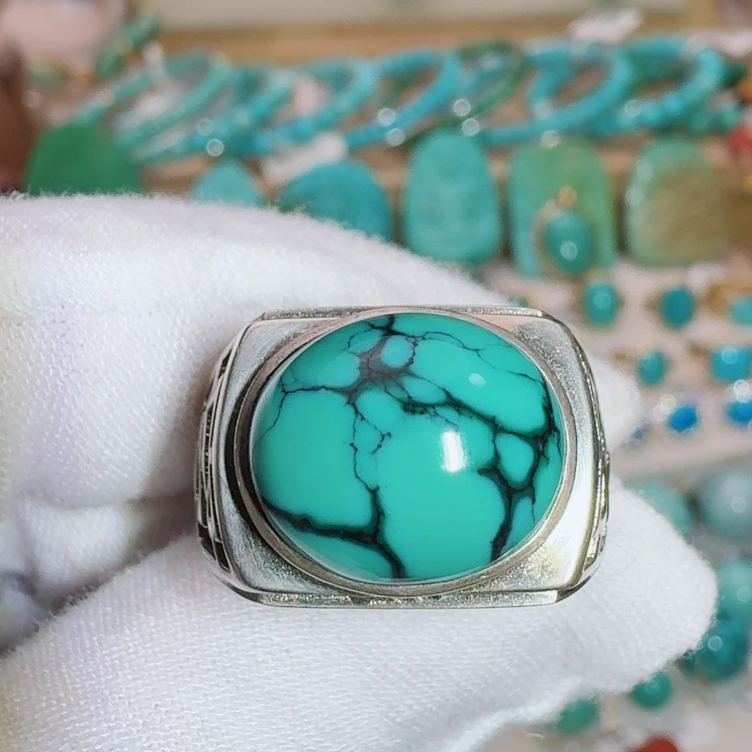 绿松石银S925镶嵌珠宝奇石