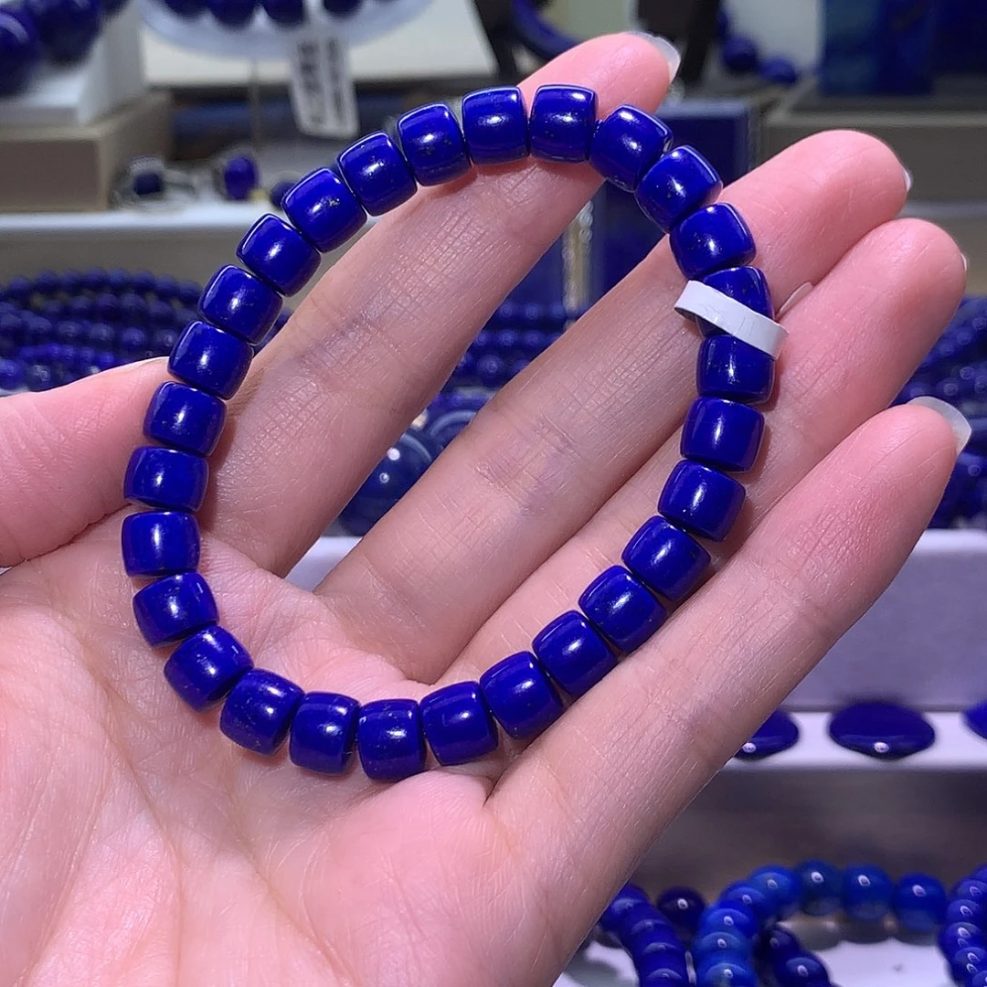 C****青金石未镶嵌天然原矿老型手串8m