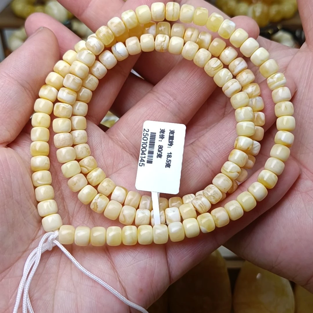 蜜蜡裸石未镶嵌6老型125颗白蜡