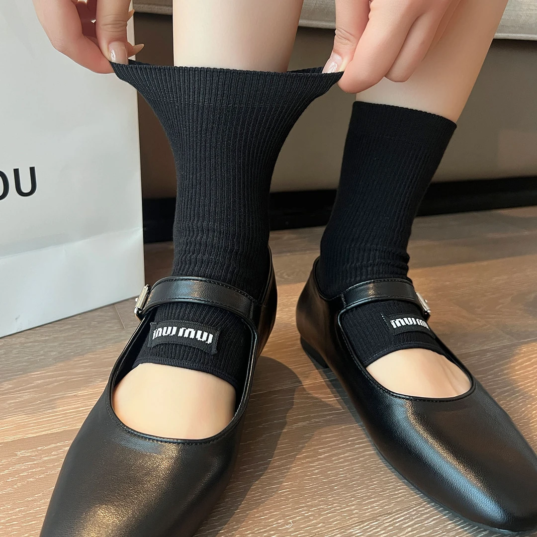 袜子女夏季薄款中筒袜2025新款腿套miu系女款踩脚芭蕾风半截袜套