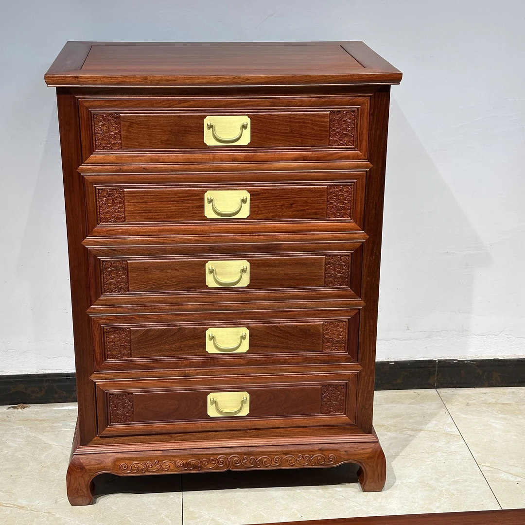 胜禹推荐缅花大果紫檀五斗柜客厅卧室多用柜78/50/108