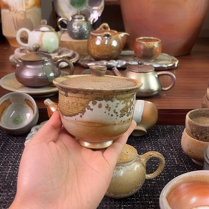 柴烧中白泥开盖烧二才