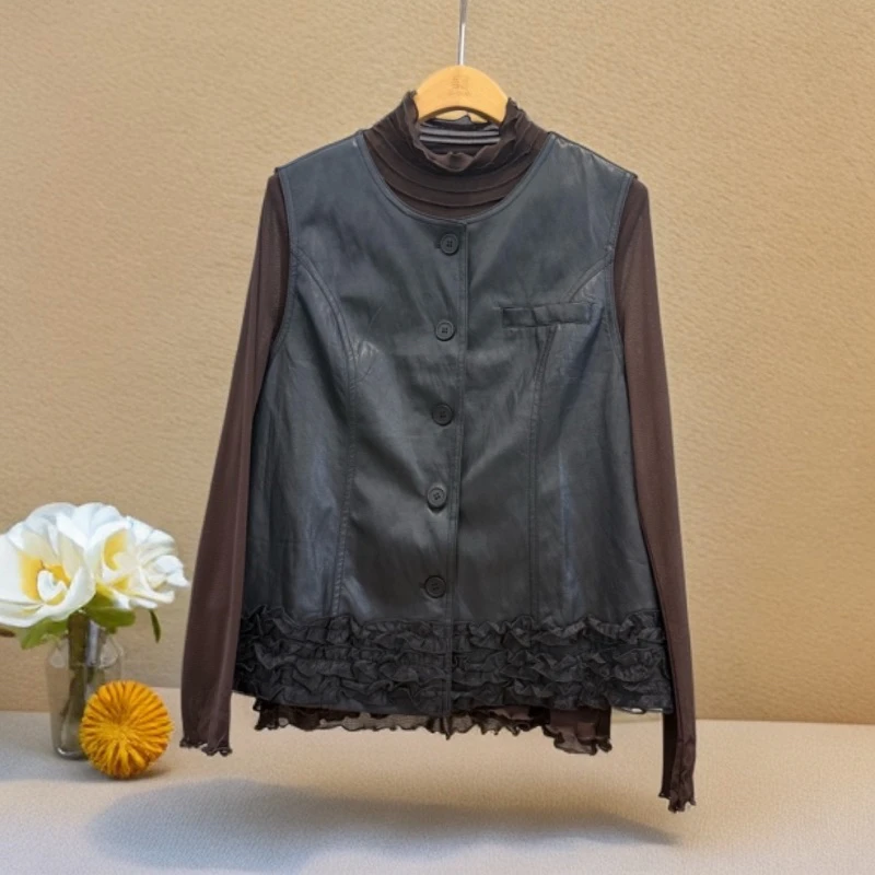 莫若衣25年秋季新款8818-时尚洋气 PU马甲