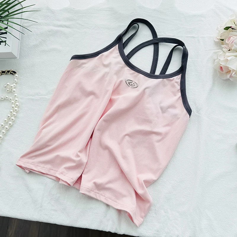 断码捡漏~豆蔻初荷 / 乖巧休闲吊带背心11243花契胖mm200斤时尚