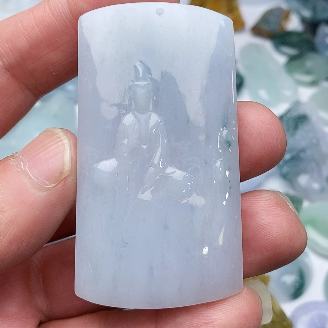 翡翠颈饰未镶嵌无相观音