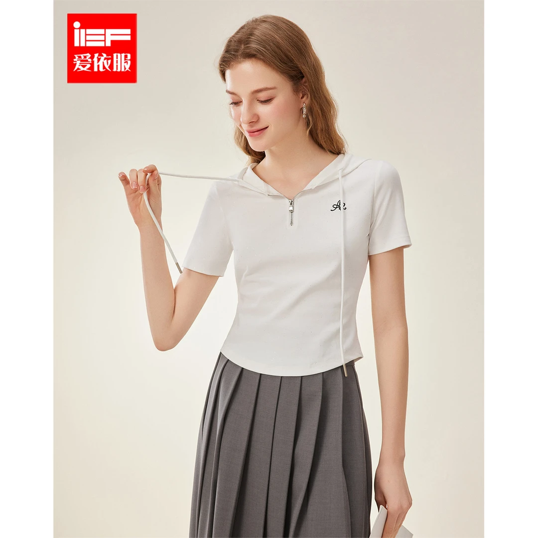 IEF/爱依服【DNA系列】2025夏季新款韩版时尚通勤百搭修身显瘦T恤