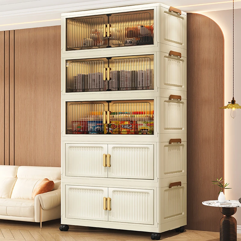【60面宽四层】居家好物家用高颜值双开门收纳柜杂物零食整理收纳柜