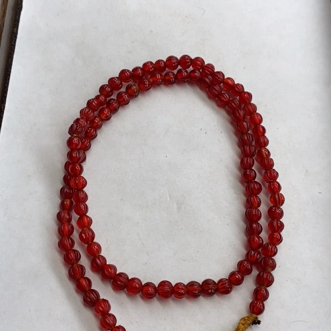 颈饰琉璃卡6红色小花珠006