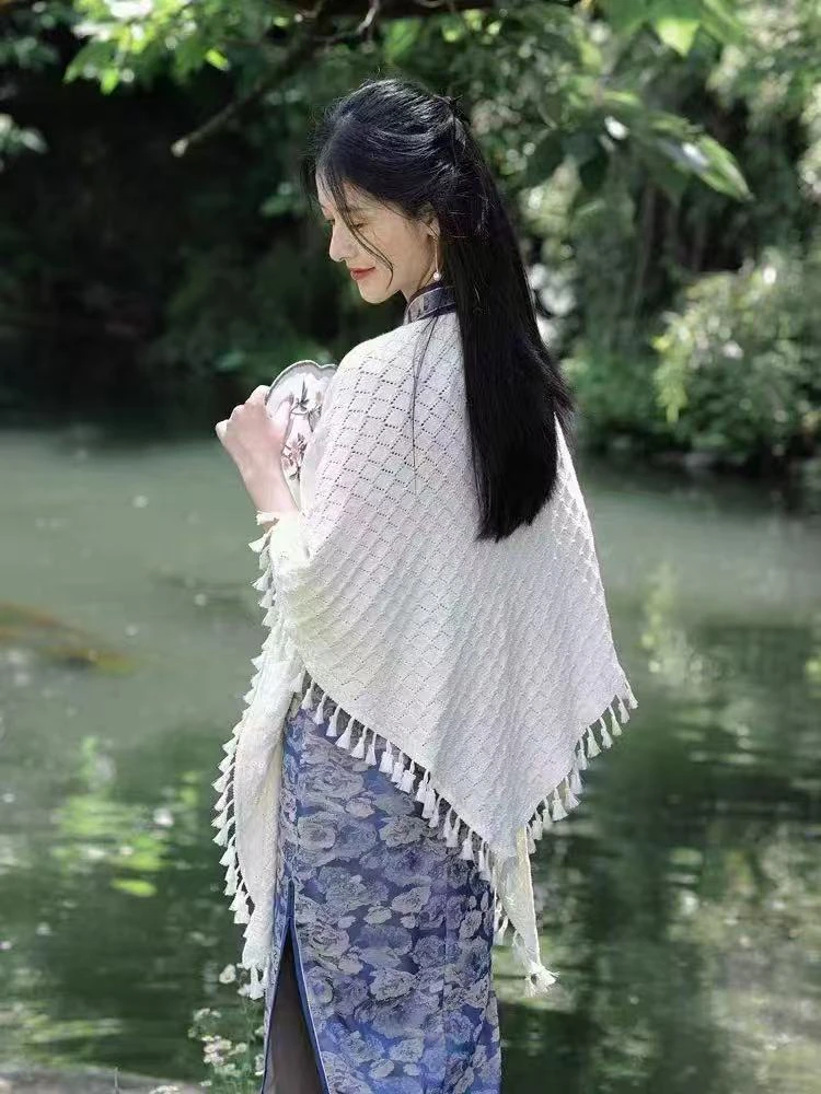 三角流苏披肩多用百搭围巾披肩