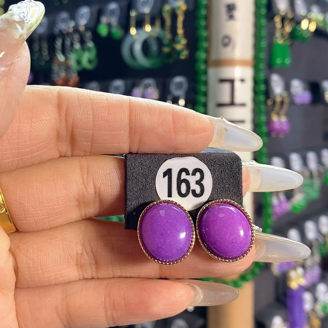 翡翠耳饰银S925镶嵌……