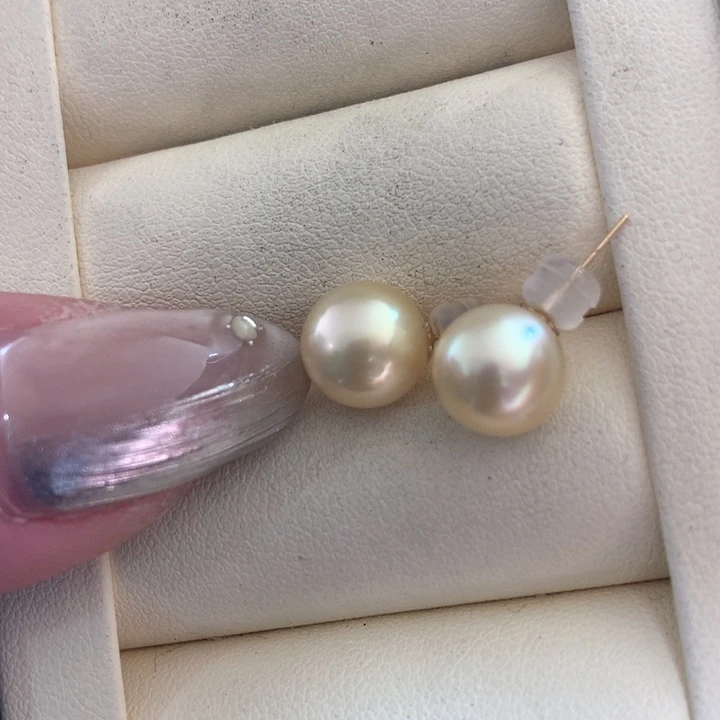 18K金镶嵌耳饰海水珍珠