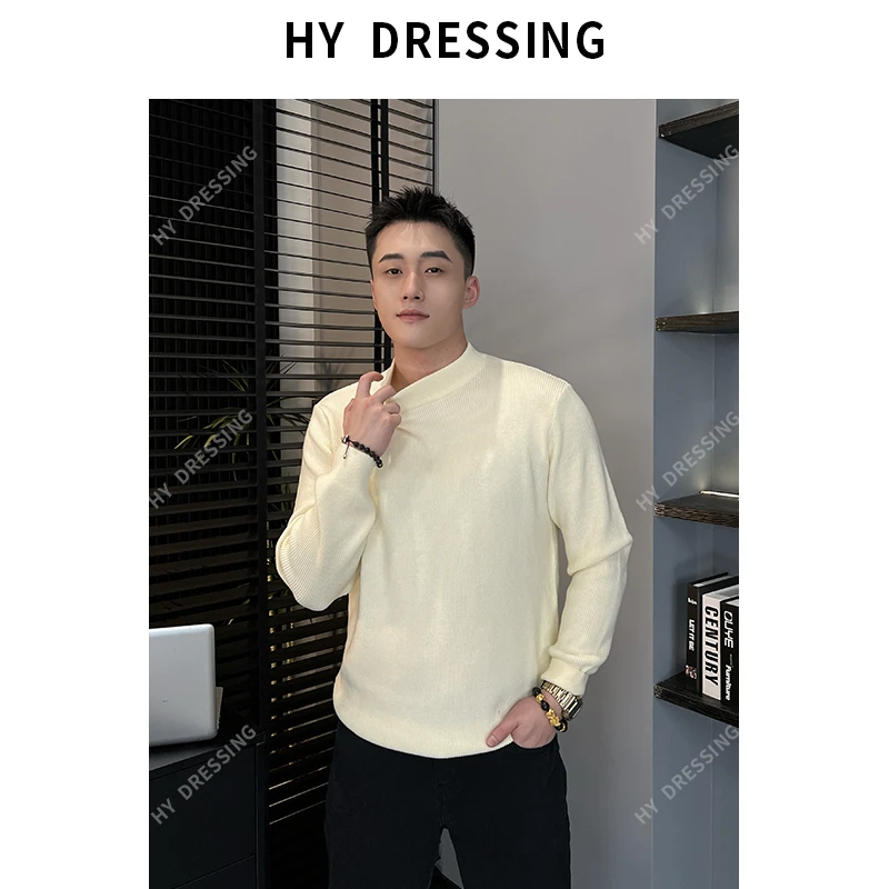 【HY穿搭】冬半高领针织衫毛衣坑条韩版柔顺亲肤保暖线衣5867
