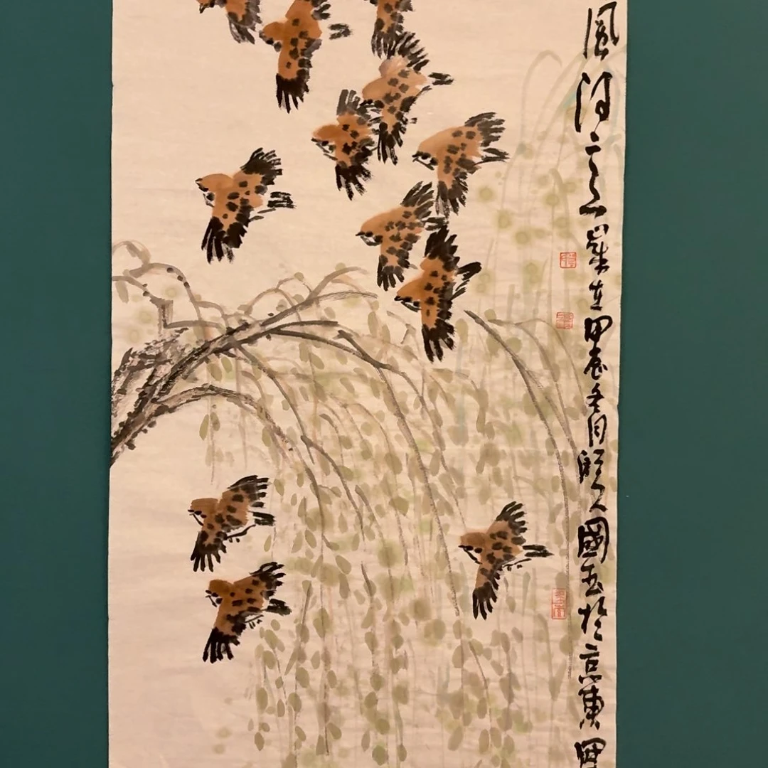 国画单老师画作画作