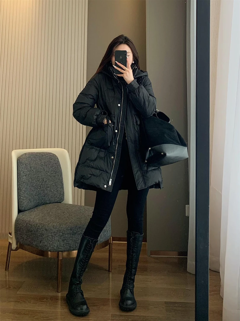 8032羽绒服轻职风韩版百搭休闲加厚时尚中长款免烫常规