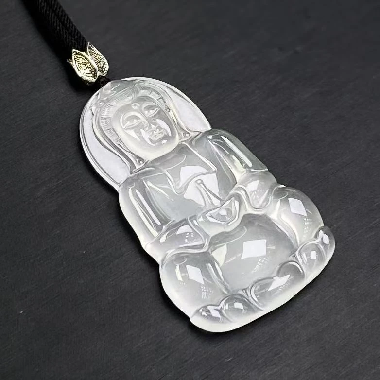 270858/天然俄罗斯高冰玻璃底正装观音 多样性一件发