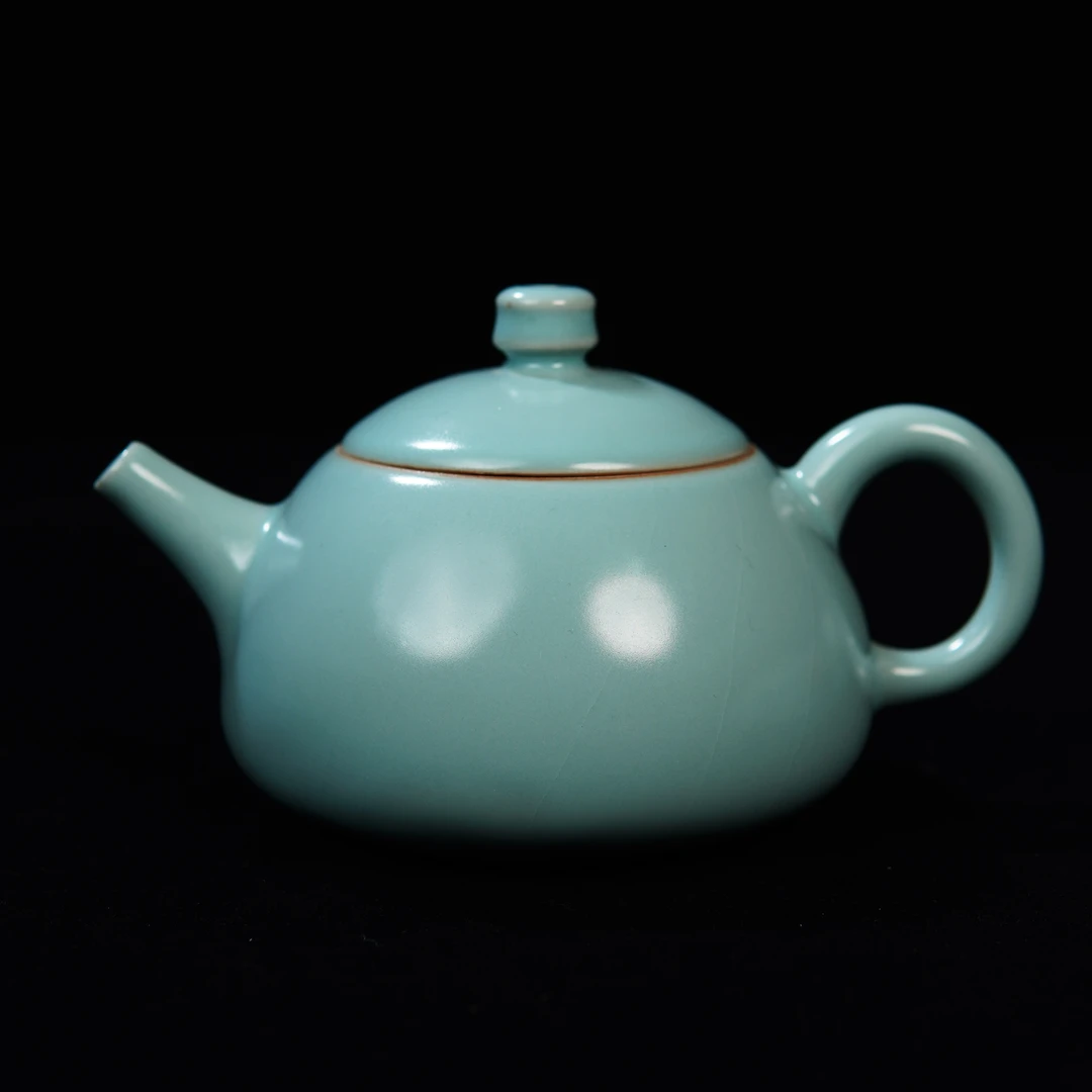 原产地原矿仿古釉清凉寺大容量茶壶全手工汝瓷泡茶器