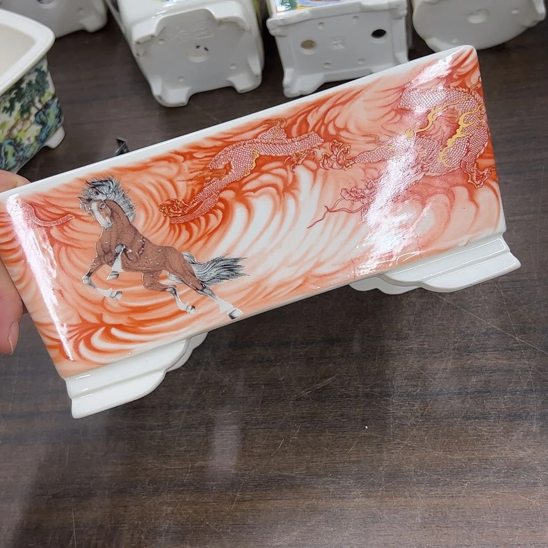 紫砂花盆220号瑕疵24cm气泡里面裂纹小磕碰介意勿拍