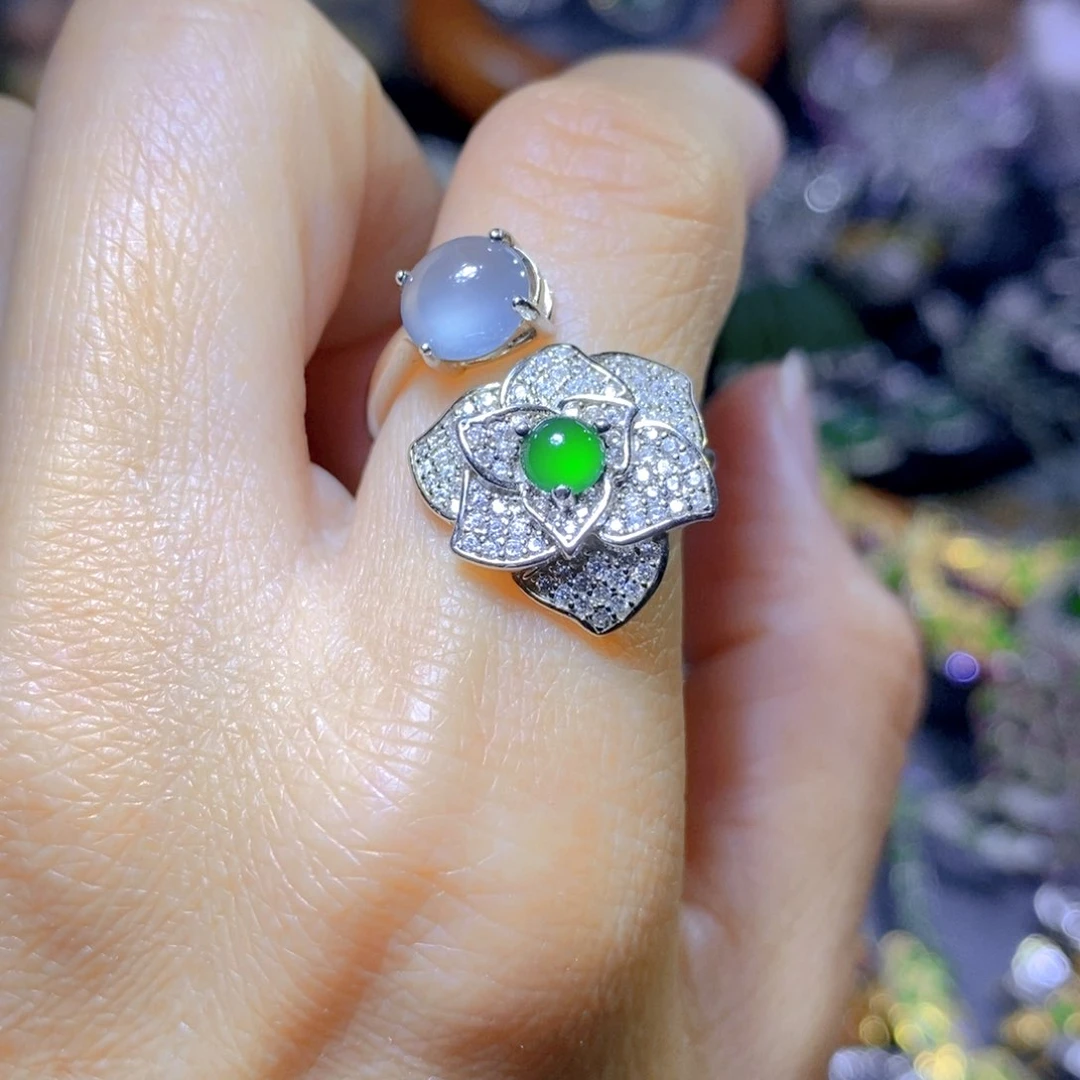 翡翠颈饰银S925镶嵌天然翡翠