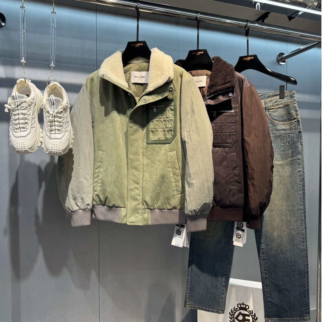 DIKALO FERRE/迪卡里奥 费雷DF5YR565新款男士毛领鹿皮绒羽绒服