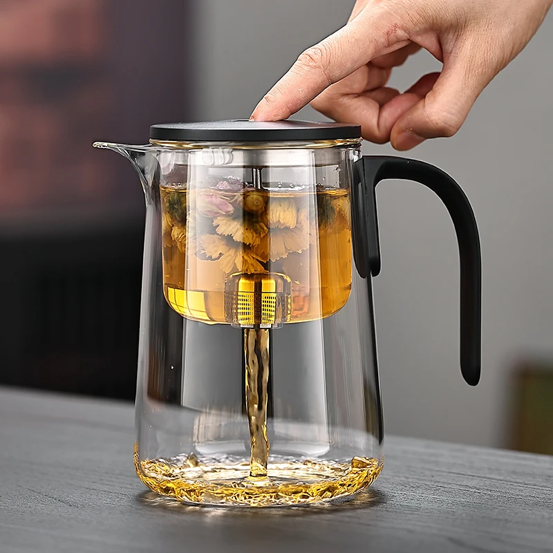 新一键过滤茶水分离飘逸杯玻璃胆魔术杯家用磁吸飘逸泡茶壶办公室