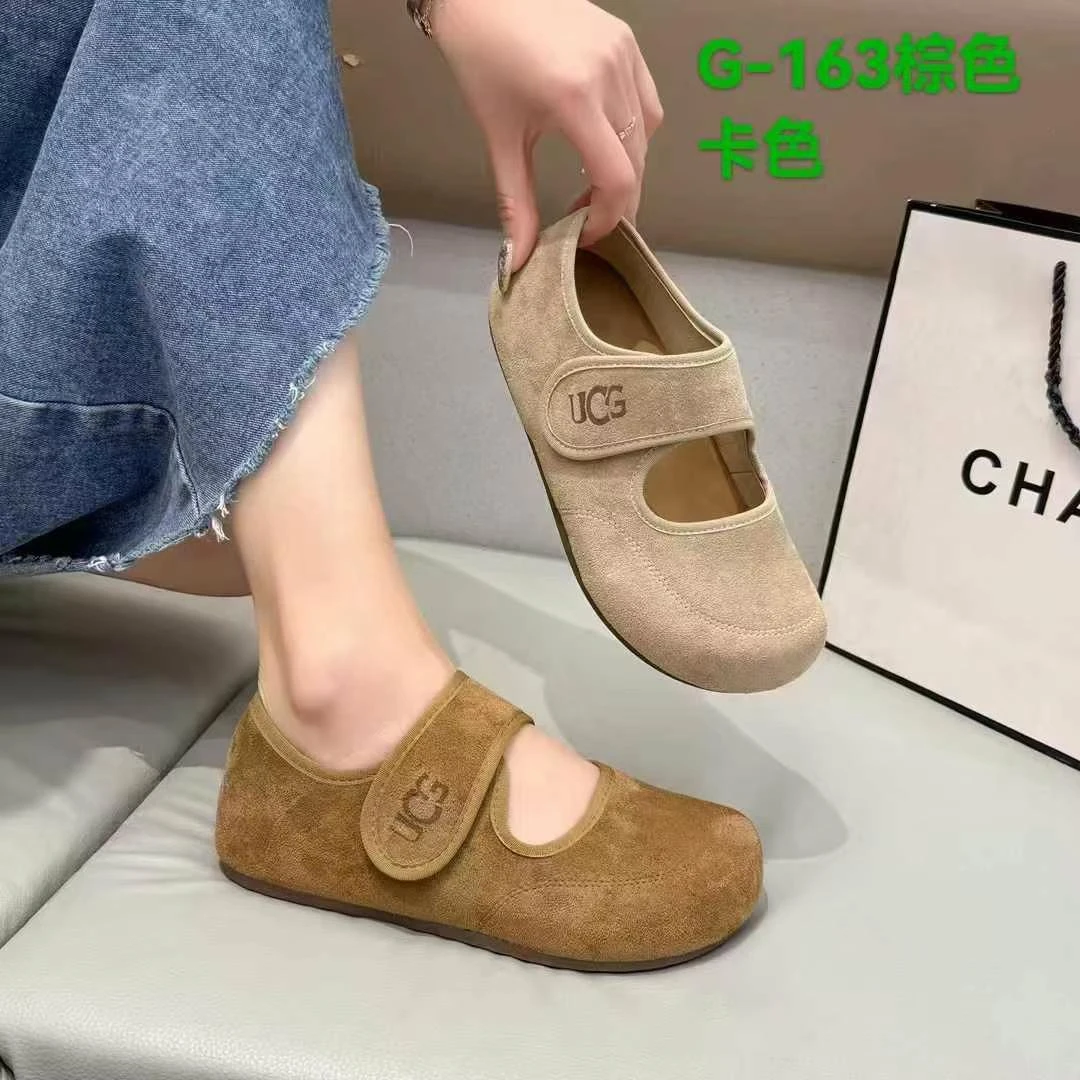 G-163浅口薄款单鞋平底纯色轻便豆豆鞋软底女士可爱风
