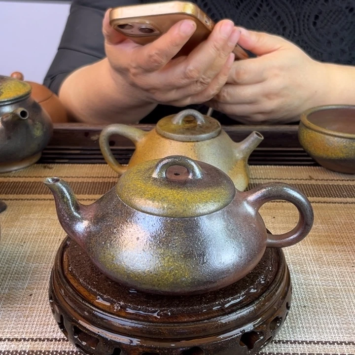 茶壶紫砂底槽清柴烧200cc