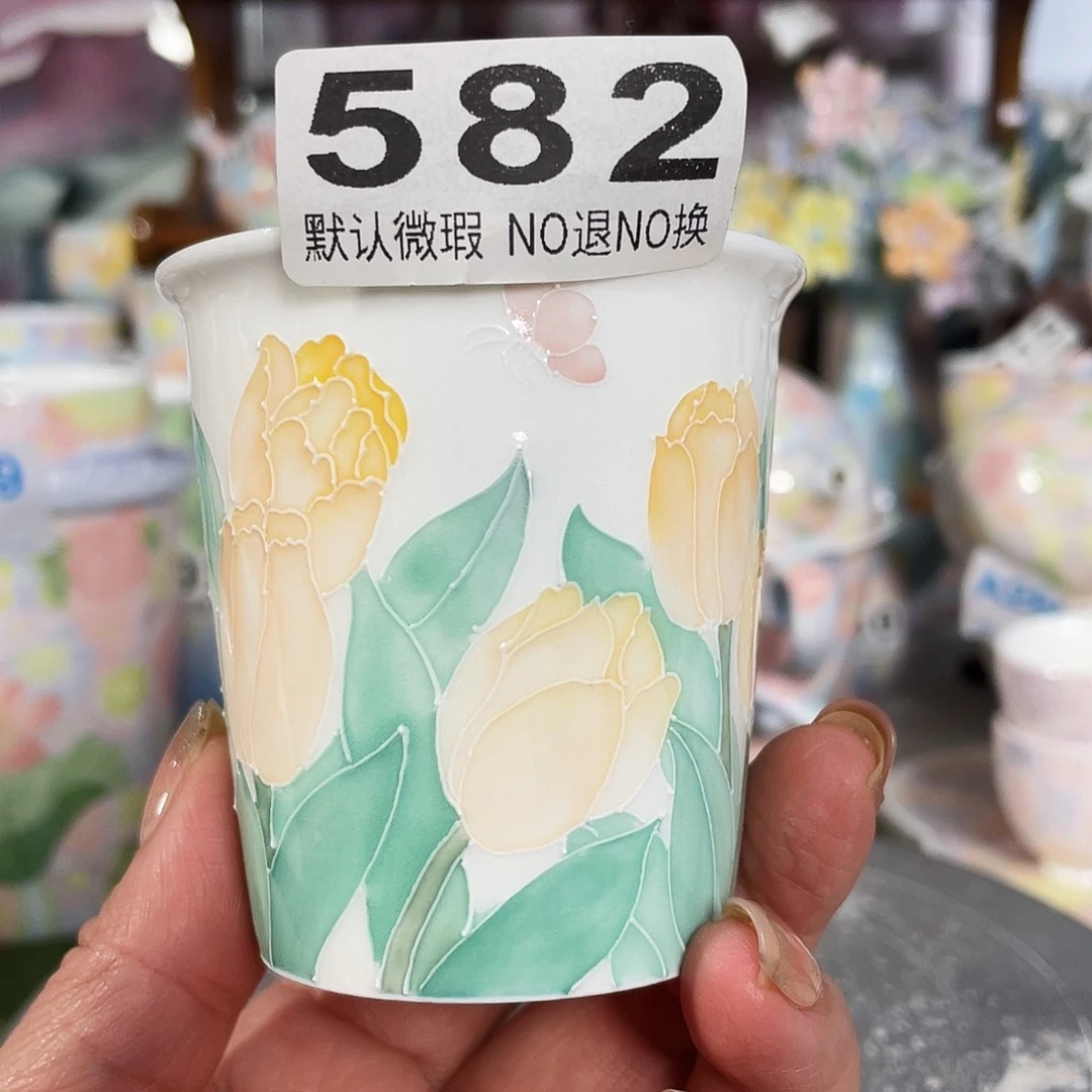 陶瓷双饮款釉下五彩小可乐杯