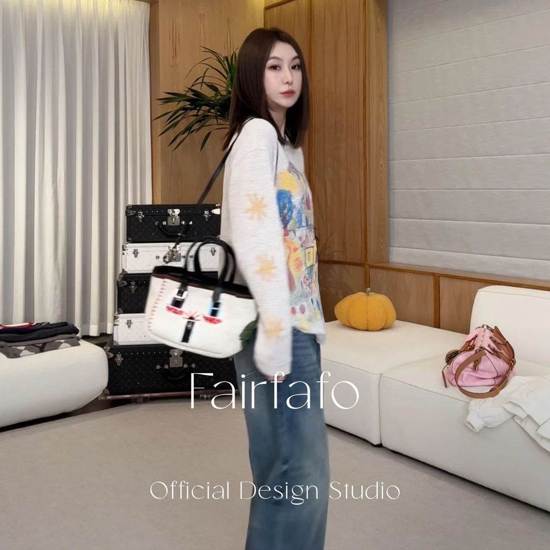 【儿童涂鸦长袖】CXCL58066韩系潮款清新宽松舒适秋季趣味涂鸦长袖