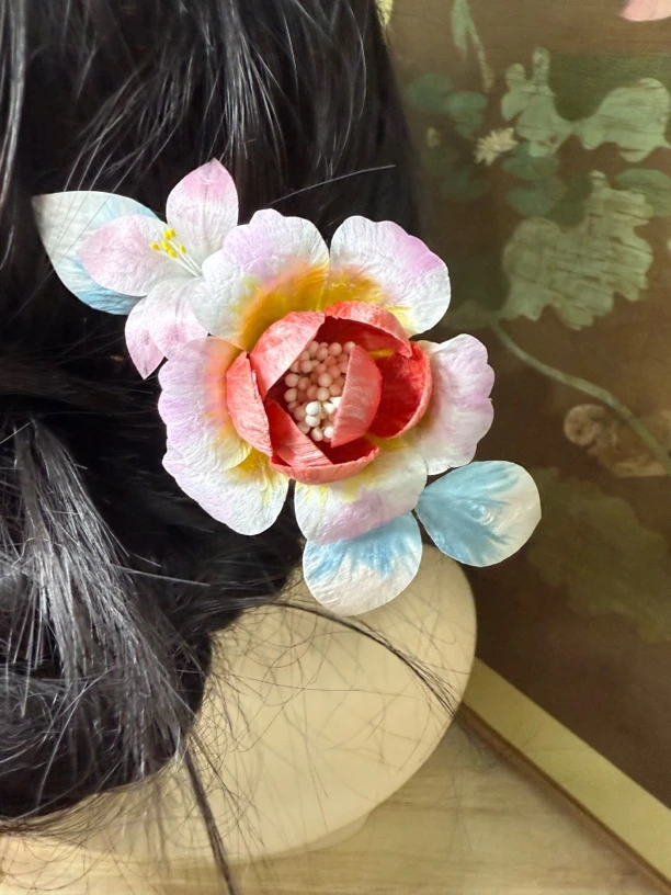 江南浔汉服发饰古风饰品 绒花主体默认木簪改主体找客服