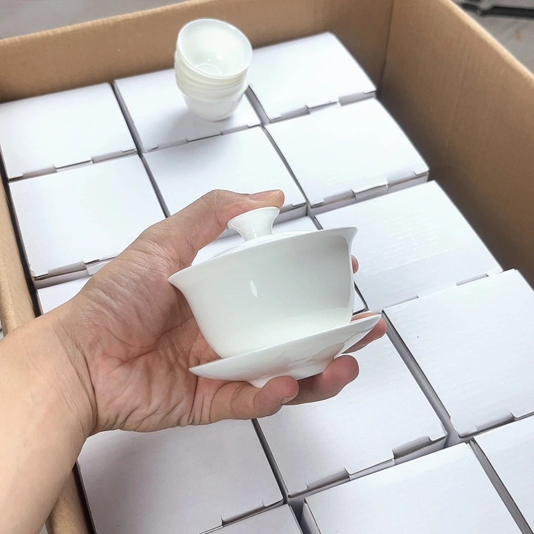 茶盏130骨瓷盖碗超薄胎单个