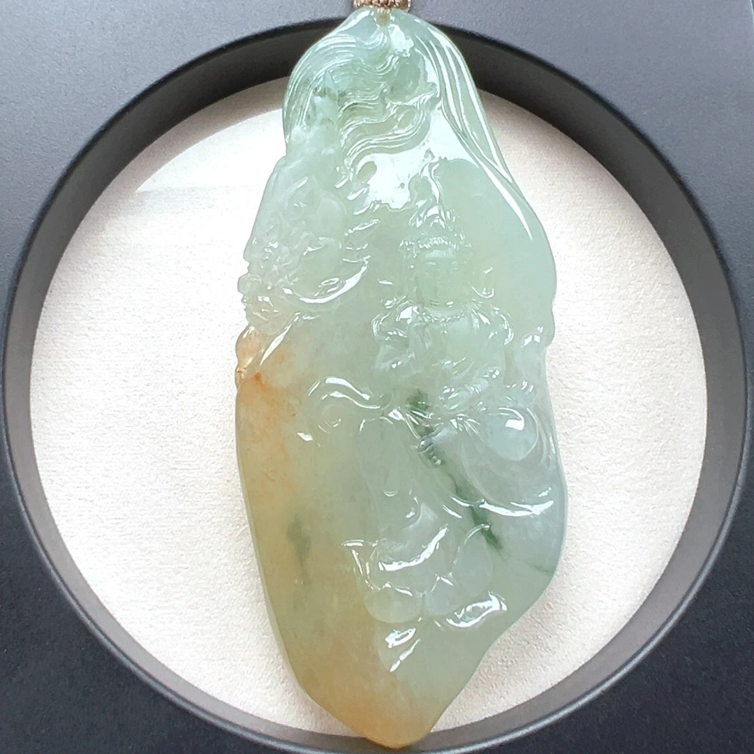 翡翠未镶嵌颈饰观音