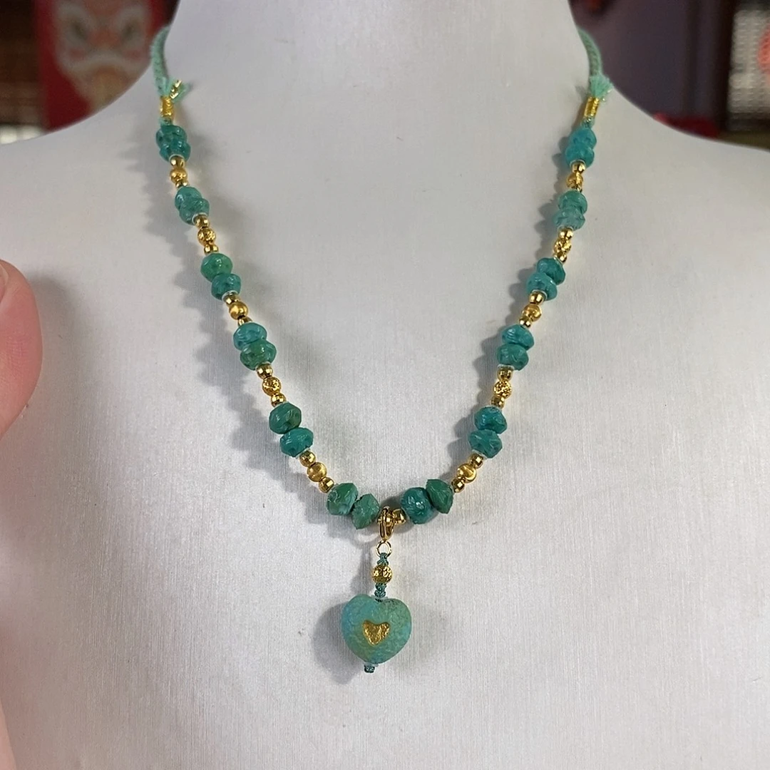 绿松石18K金镶嵌珠宝奇石