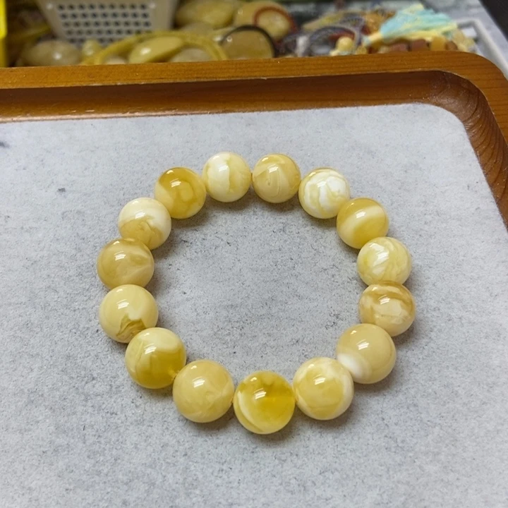 蜜蜡未镶嵌裸石手串