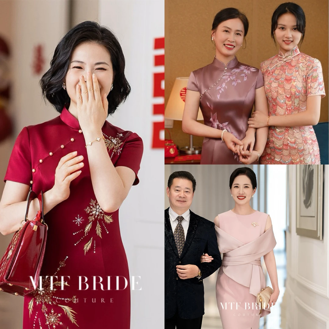 满庭芳华妈妈旗袍连衣裙新中式礼服显年轻微瑕
