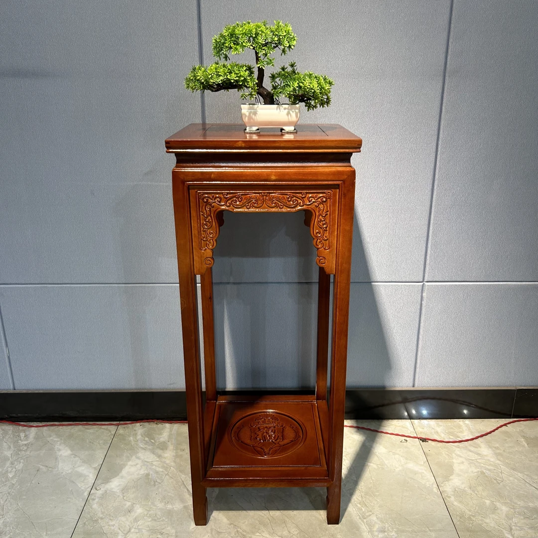 花梨木鲤鱼花架32*32*80中式客厅阳台红木盆景架