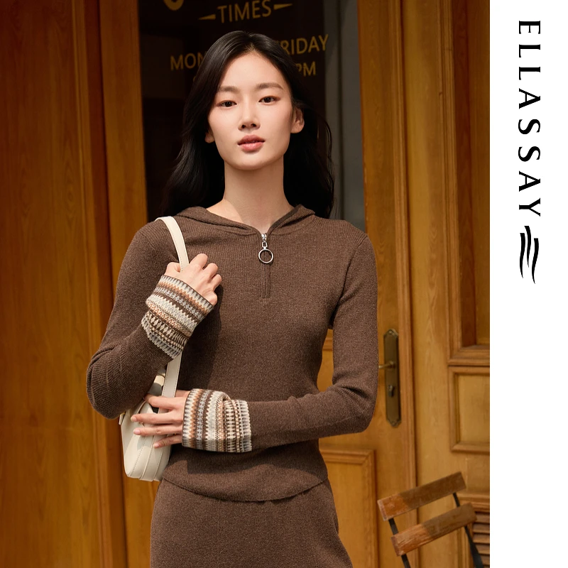 ELLASSAY歌力思2025秋季新款简约廓形针织衫女EWB363M02200