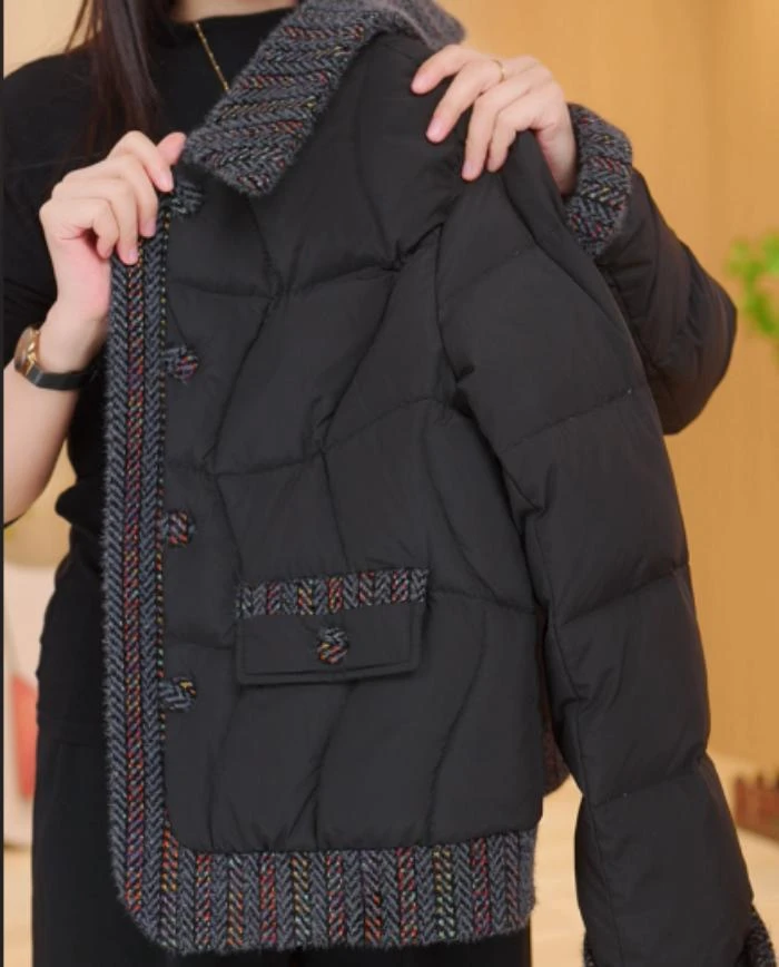 【黑标大朵羽绒】九天2025新款加厚保暖鸭绒羽绒服外套D314香香