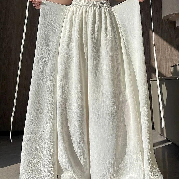 胖mm大码300斤日系山本风裙裤女夏季百搭垂坠感大摆飘飘裤裙子潮2