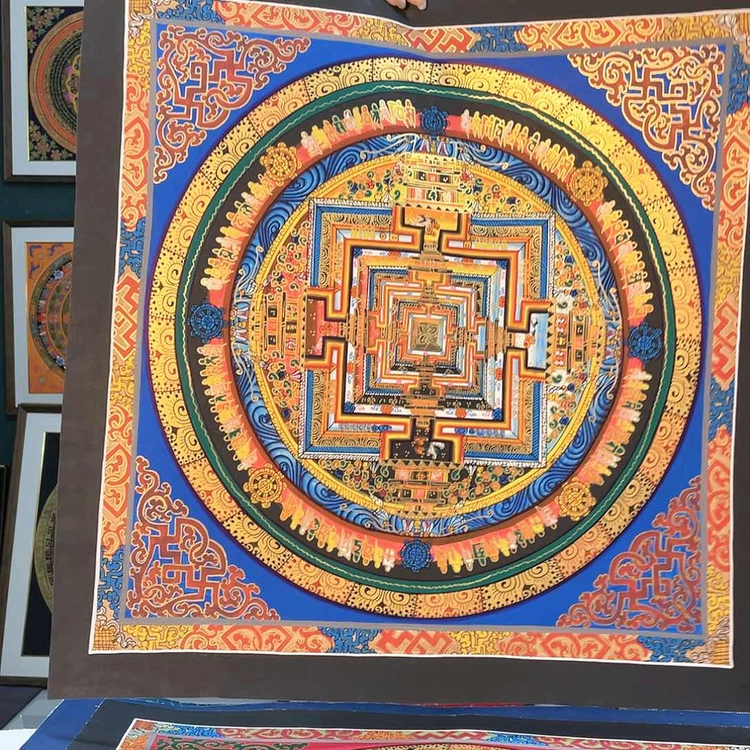 卷轴画手绘唐卡50厘米坛城时轮
