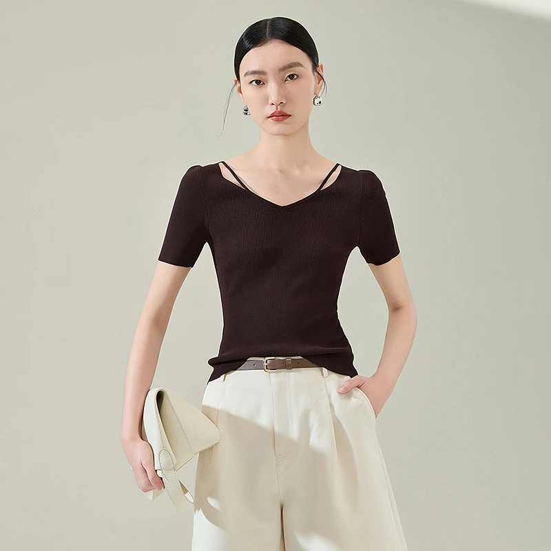 【小余专属】MOFAN摩凡秋新款可可棕毛针织衫MKZ471634