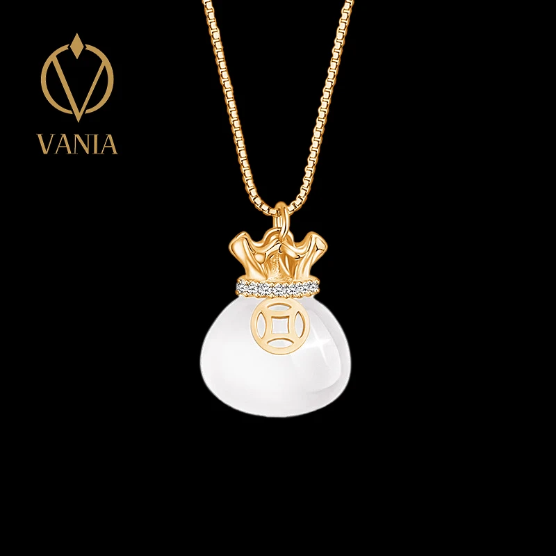 吊坠925银 VANIA/樊尼娅 福运满满项链925银福袋金色镶嵌