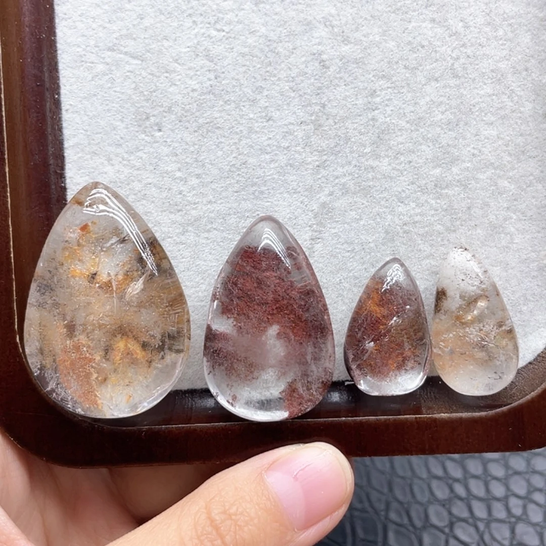 未镶嵌珠宝半成品水晶2幽灵水滴无裂